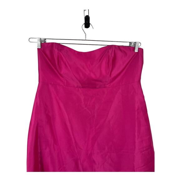 Alfred Sung dress D838 strapless deep ruffle hem satin high low size 22W - Picture 2 of 7